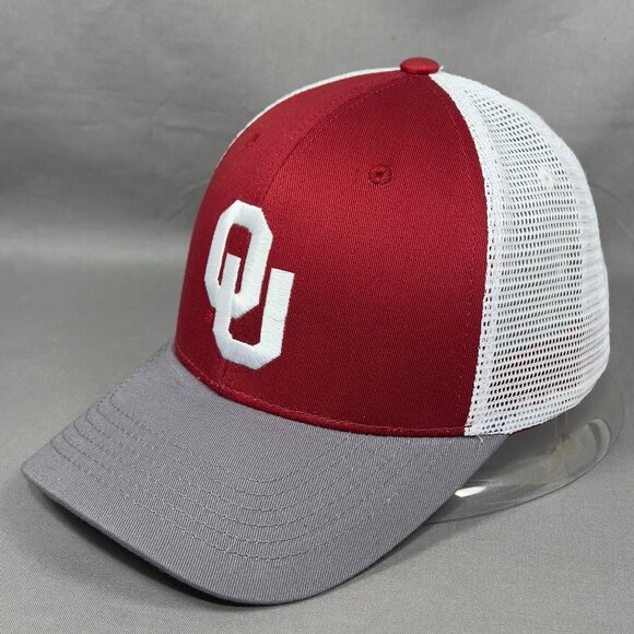 Oklahoma University Sooners NCAA Snapback Hat Cap Red Baseball Trucker Mesh Mens - Picture 1 of 16